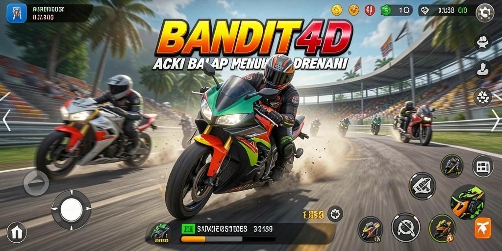 Gameplay intens dan balapan motor seru di BANDIT4D.