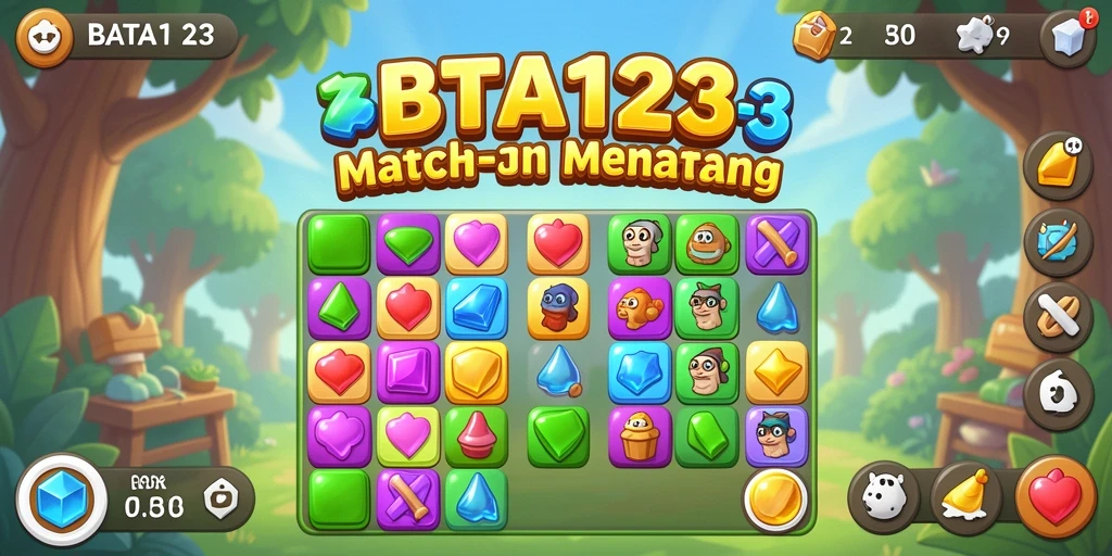 Tampilan gameplay BATA123 dengan tantangan Match-3 yang seru.