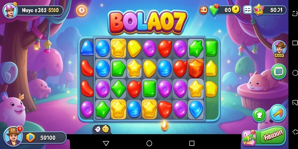 Tampilan menarik BOLA07 saat mencocokkan bola berwarna.