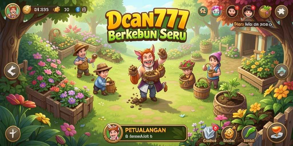 Tangkapan layar gameplay DAN777 menampilkan aktivitas bertani yang seru.