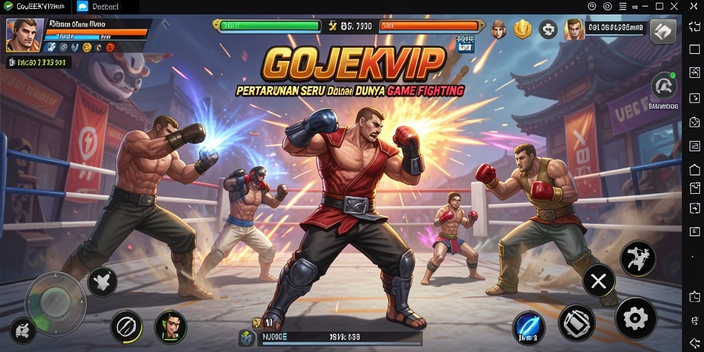 Tangkapan layar menampilkan aksi pertarungan intens di GOJEKVIP.