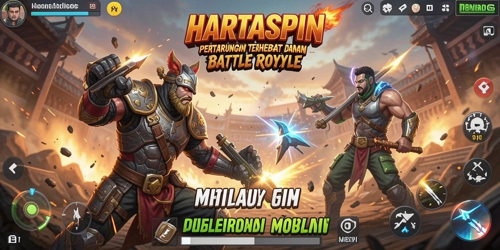 Tangkapan layar HARTASPIN menampilkan aksi pertarungan seru di Battle Royale.