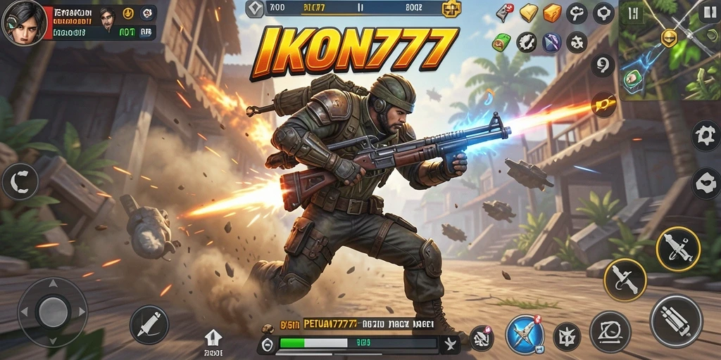 Tampilan mendebarkan dari aksi gameplay di IKON777.