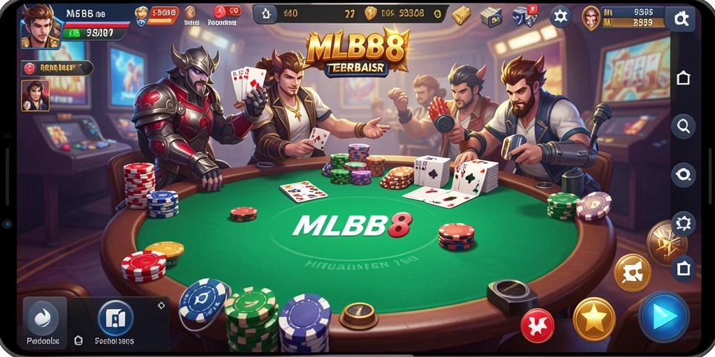 Tampilan gameplay seru dalam MLBB8 dengan aksi Poker yang mendebarkan.