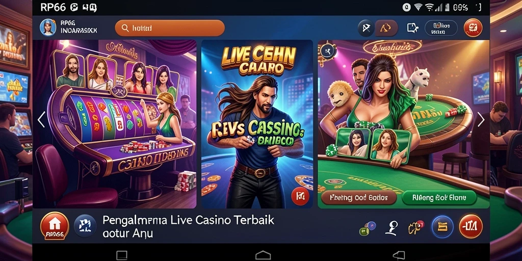 Tampilan menegangkan permainan Live Casino di RP66.
