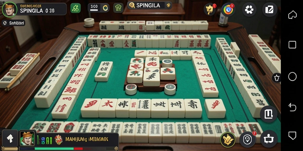 Tampilan gameplay Mahjong yang seru dan interaktif di SPINGILA.